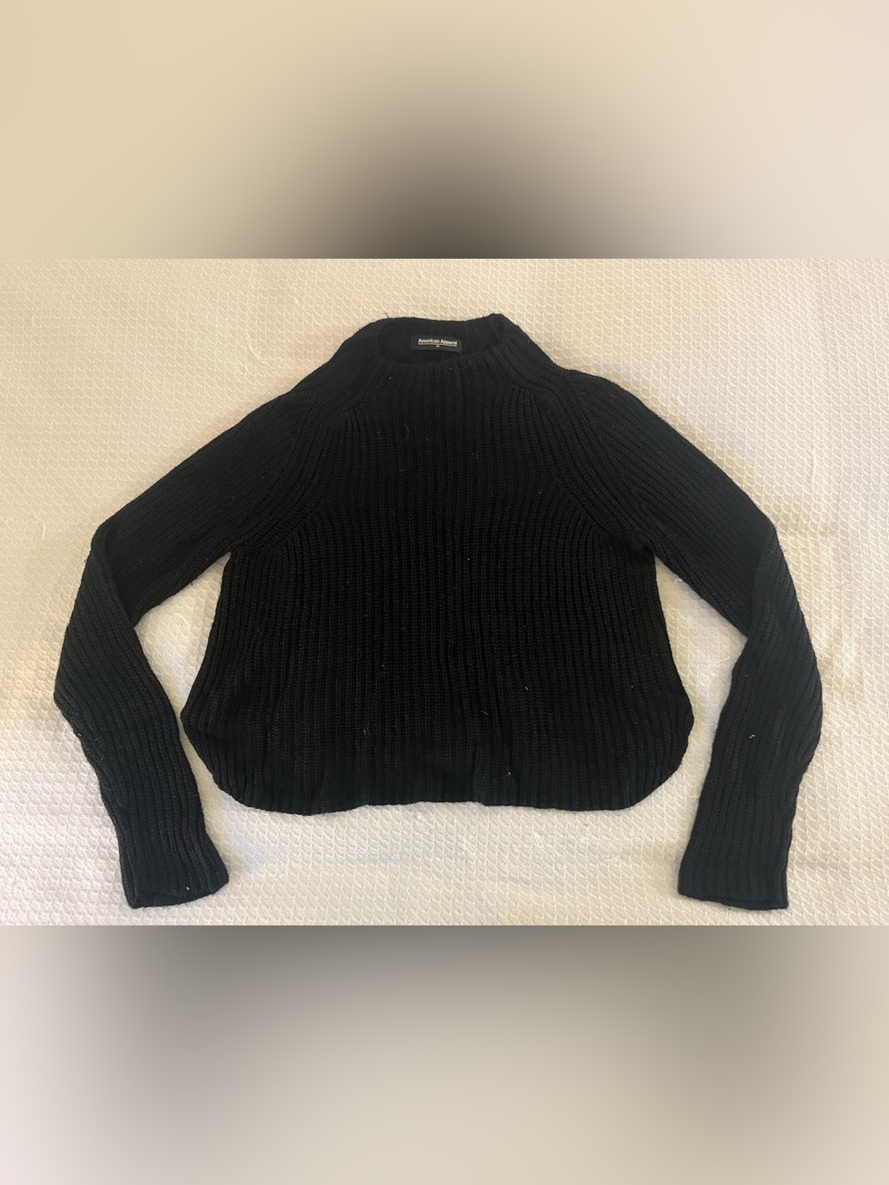 American Apparel Black Ribbed Mock-Neck Sweater